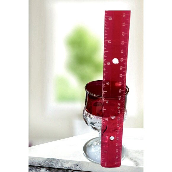 Tiffin Franciscans King Crown Cranberry Flash Water Goblet Crystal Vintage 1950 - Picture 9 of 12